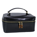 GUCCI Vanity Bamboo Pouch Enamel Black Gold 032 1956 0150 bs20067