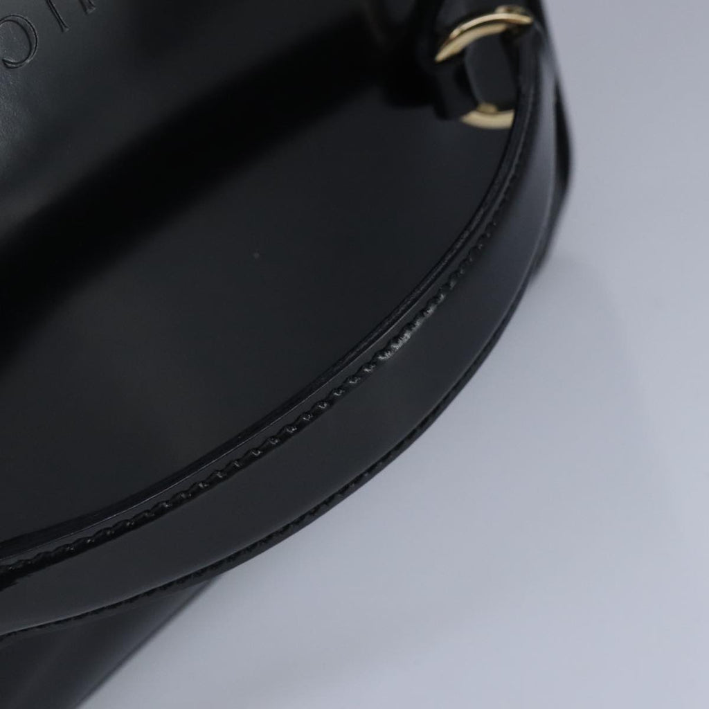 GUCCI Vanity Bamboo Pouch Enamel Black Gold 032 1956 0150 bs20067