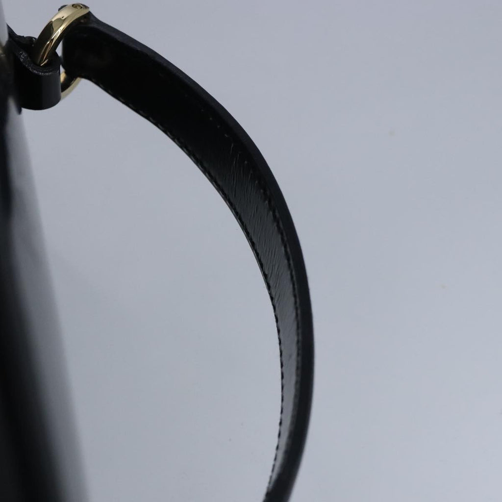 GUCCI Vanity Bamboo Pouch Enamel Black Gold 032 1956 0150 bs20067