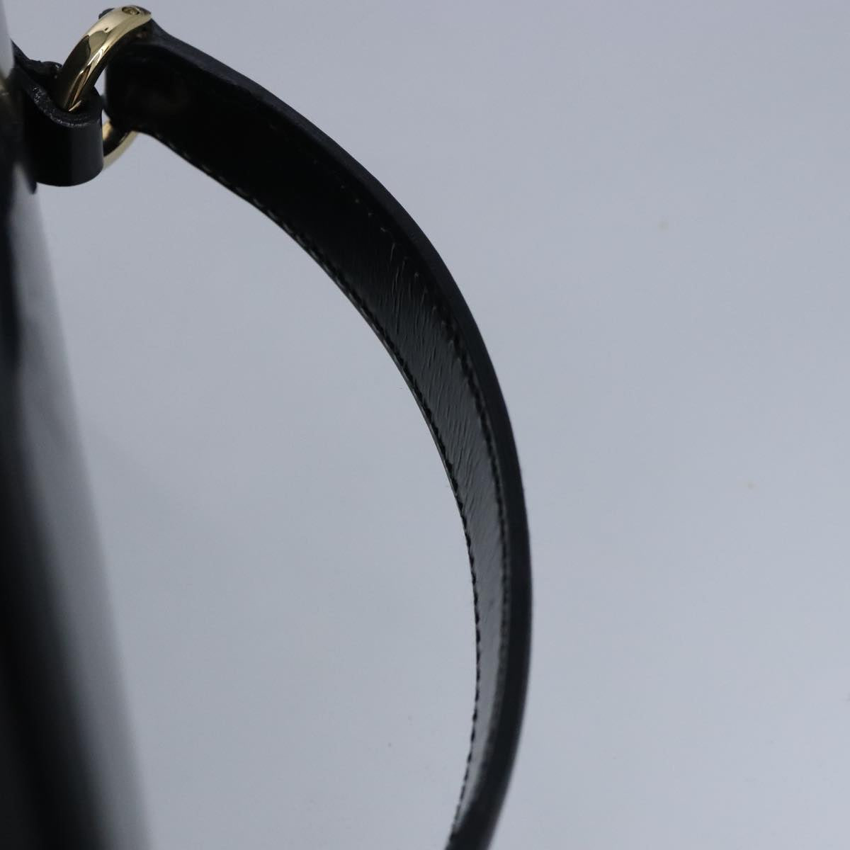 GUCCI Vanity Bamboo Pouch Enamel Black Gold 032 1956 0150 bs20067