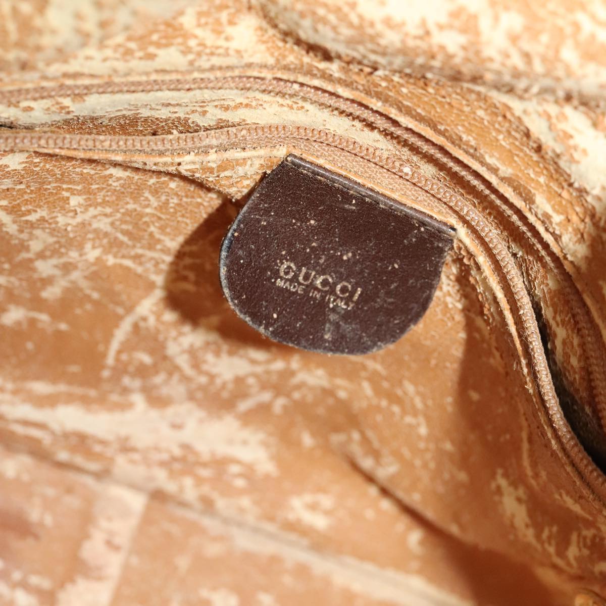 GUCCI Bamboo Hand Bag Leather 2way Brown Gold 001 3444 1638 bs20098