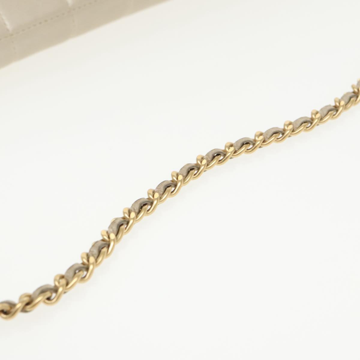 CHANEL Choco Bar Chain Shoulder Bag Lamb Skin Gold Tone Gold CC bs20107