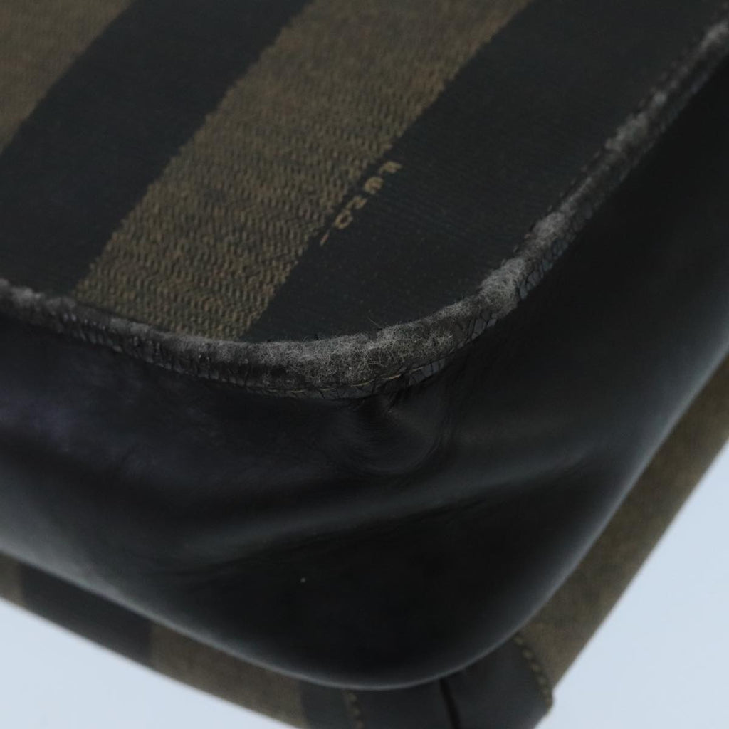 FENDI Pecan Canvas Shoulder Bag Brown Black bs20143