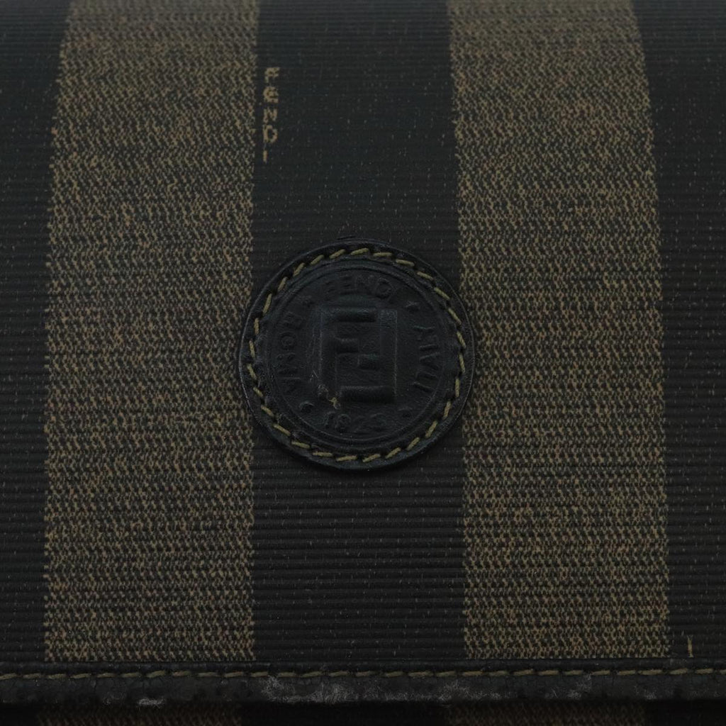 FENDI Pecan Canvas Shoulder Bag Brown Black bs20143
