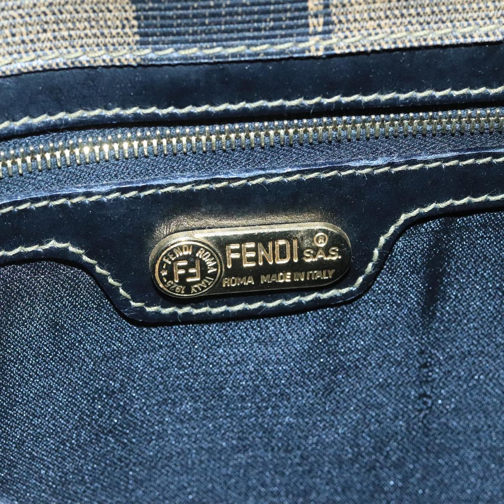 FENDI Pecan Canvas Shoulder Bag Brown Black bs20143