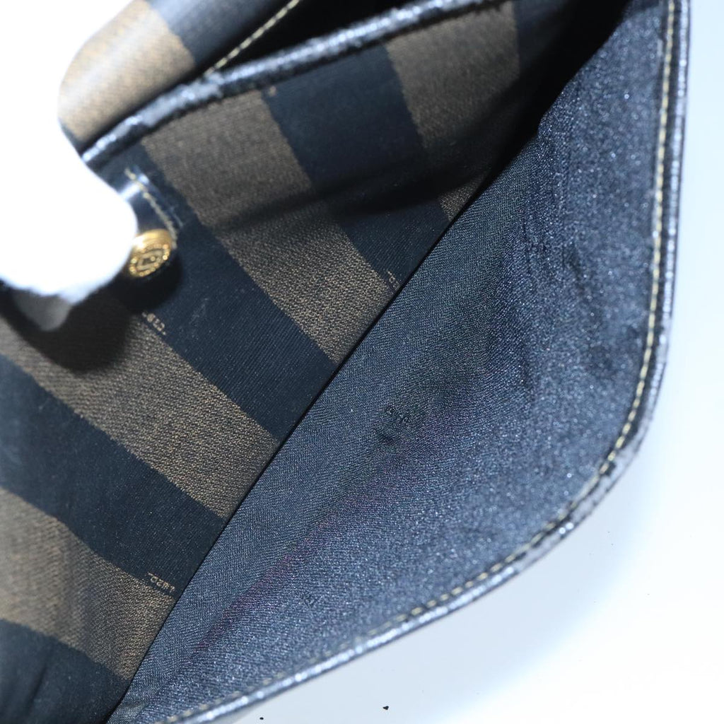 FENDI Pecan Canvas Shoulder Bag Brown Black bs20143