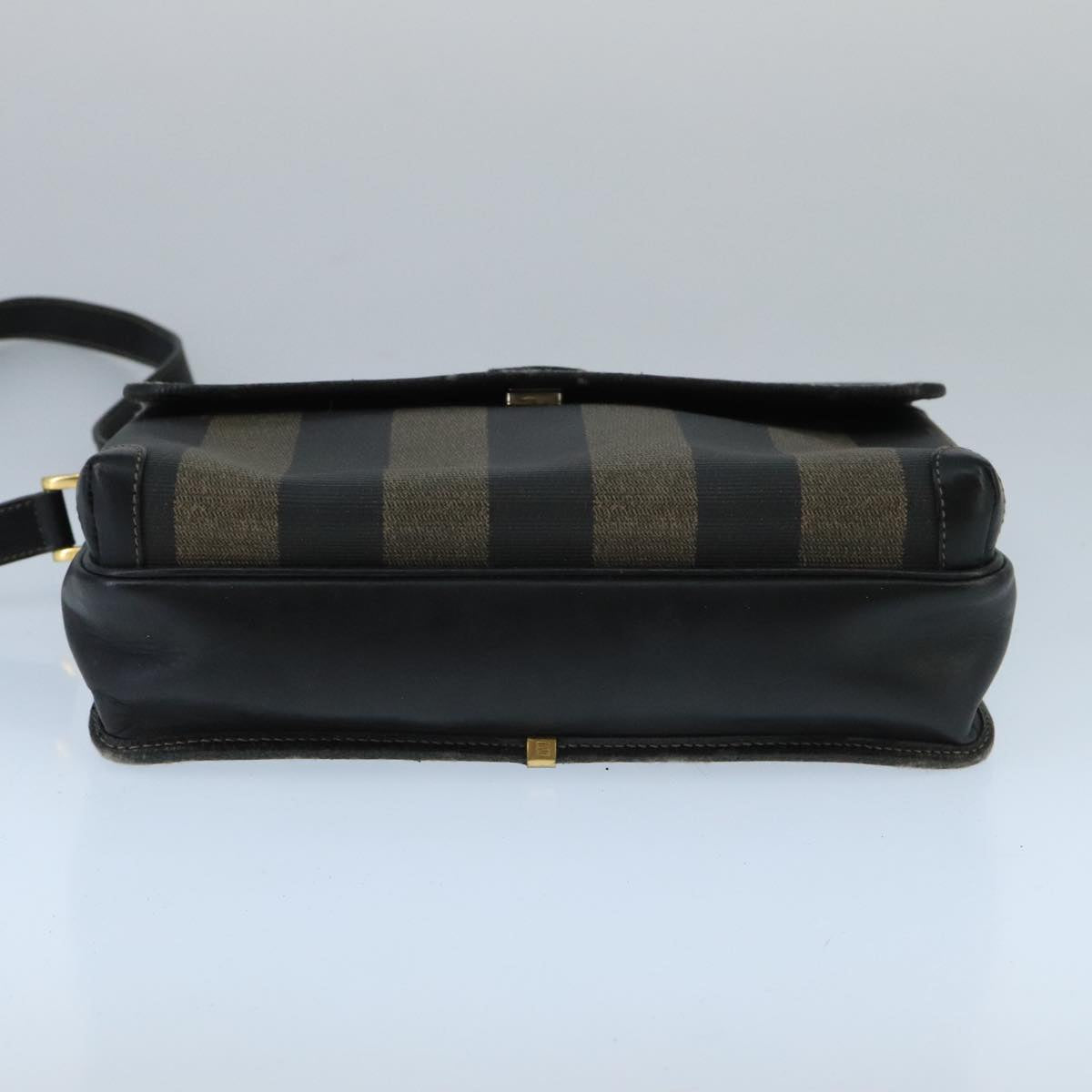 FENDI Pecan Canvas Shoulder Bag Brown Black bs20143