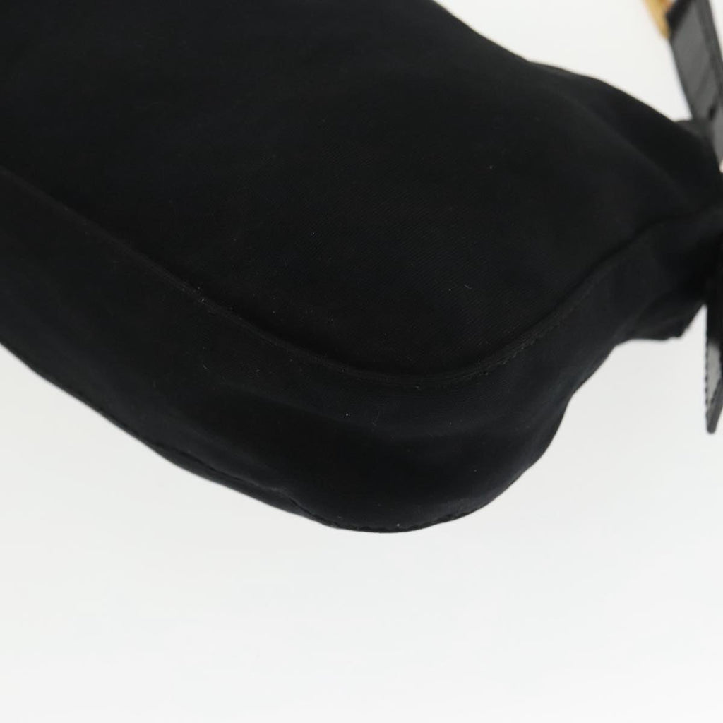 FENDI Shoulder Bag Nylon Black Gold Silver bs20145