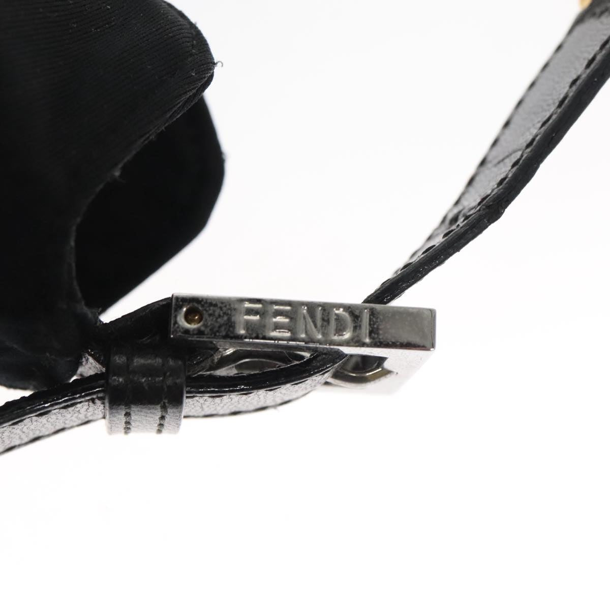 FENDI Shoulder Bag Nylon Black Gold Silver bs20145