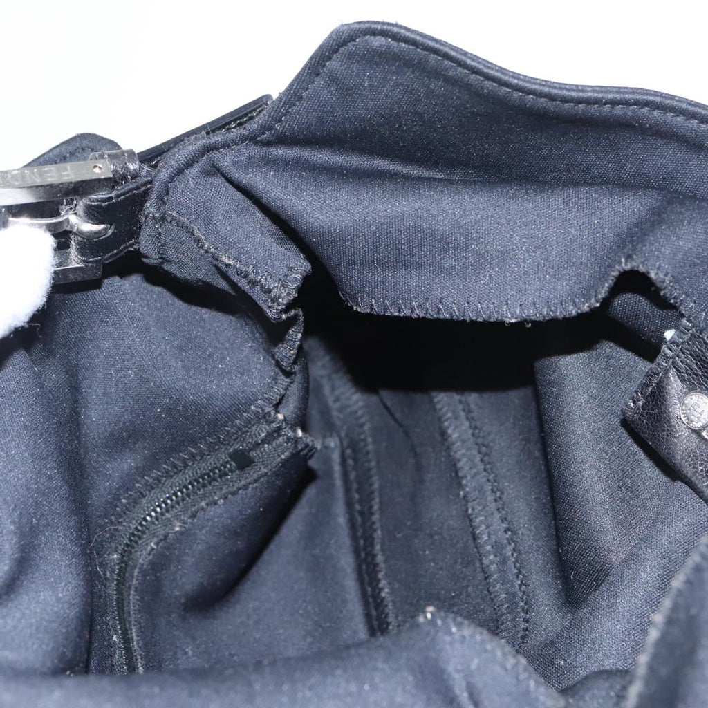 FENDI Shoulder Bag Nylon Black Gold Silver bs20145