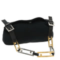 FENDI Shoulder Bag Nylon Black Gold Silver bs20145