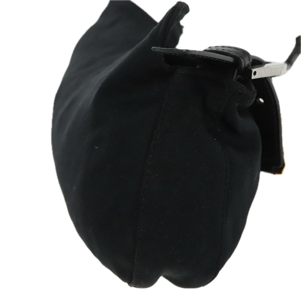 FENDI Shoulder Bag Nylon Black Gold Silver bs20145