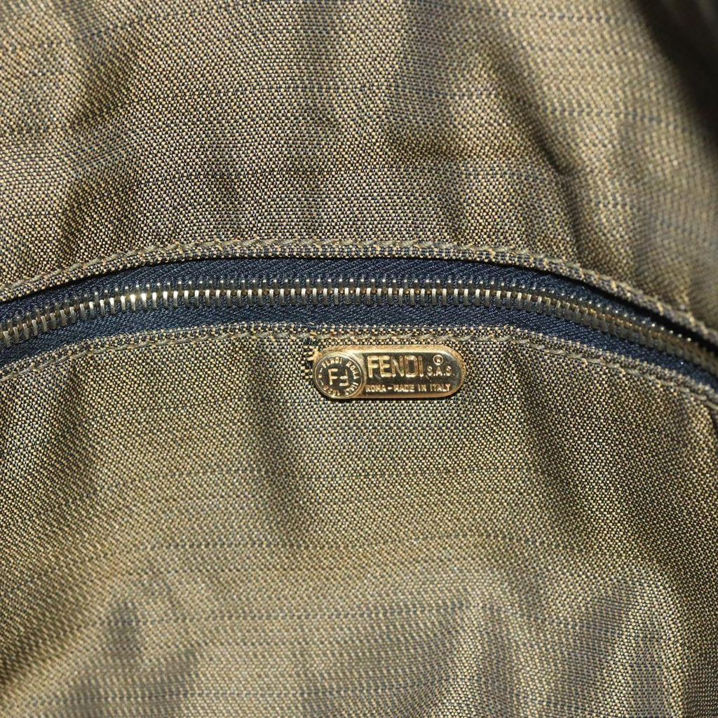 FENDI Zucca Canvas Hand Bag Brown Black gold bs20148