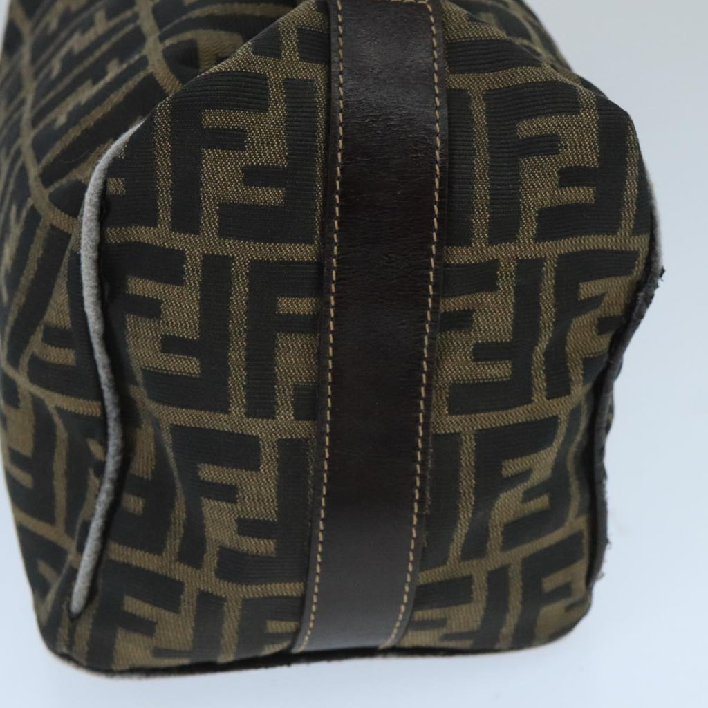FENDI Zucca Canvas Hand Bag Brown Black gold bs20148