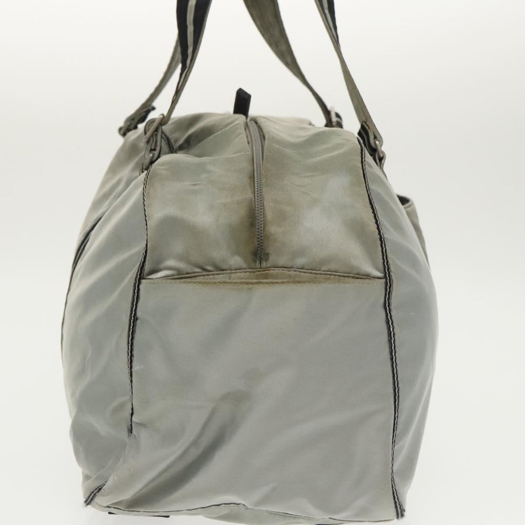 CHANEL Sports Boston Bag Canvas Silver Black CC bs20164