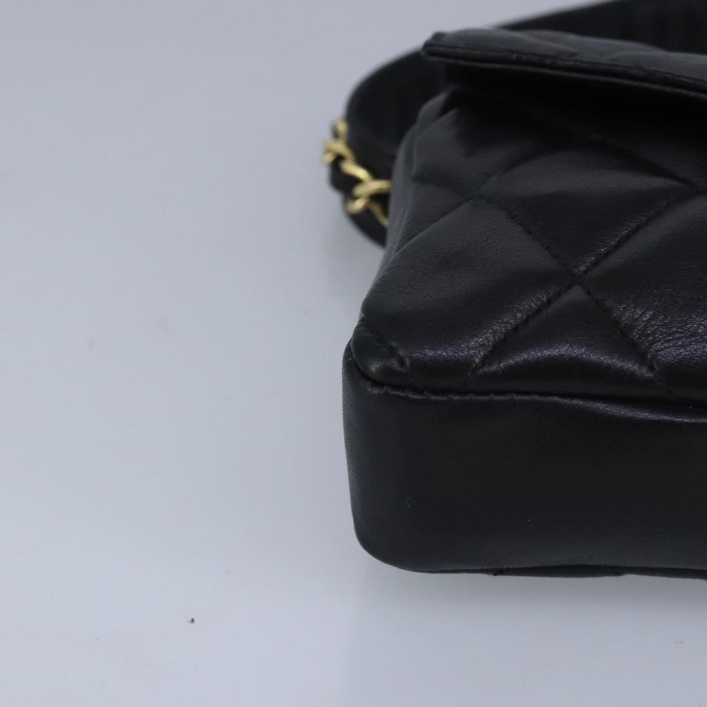 CHANEL Matelasse Chain Waist bag Lamb Skin Black Gold CC bs20175