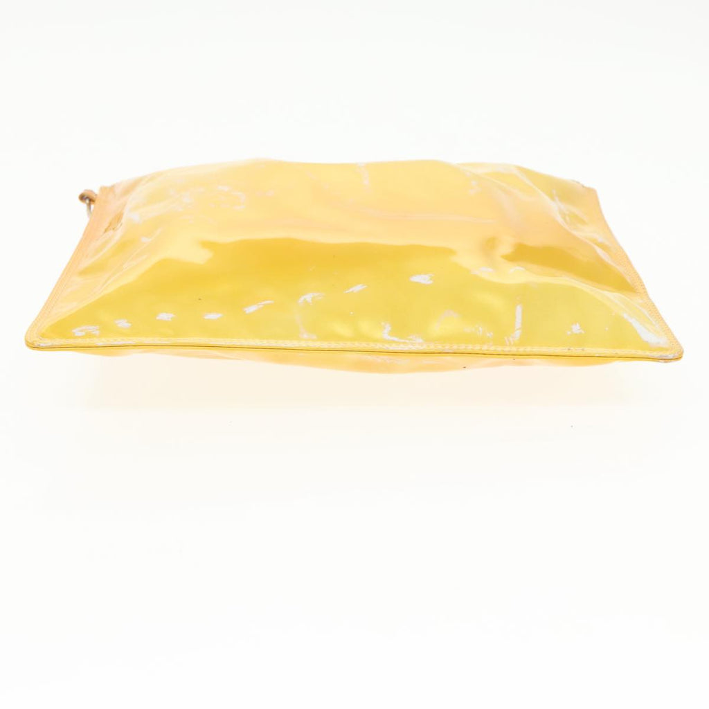 CHANEL COCO Mark Hand Bag Patent leather Yellow CC bs20180
