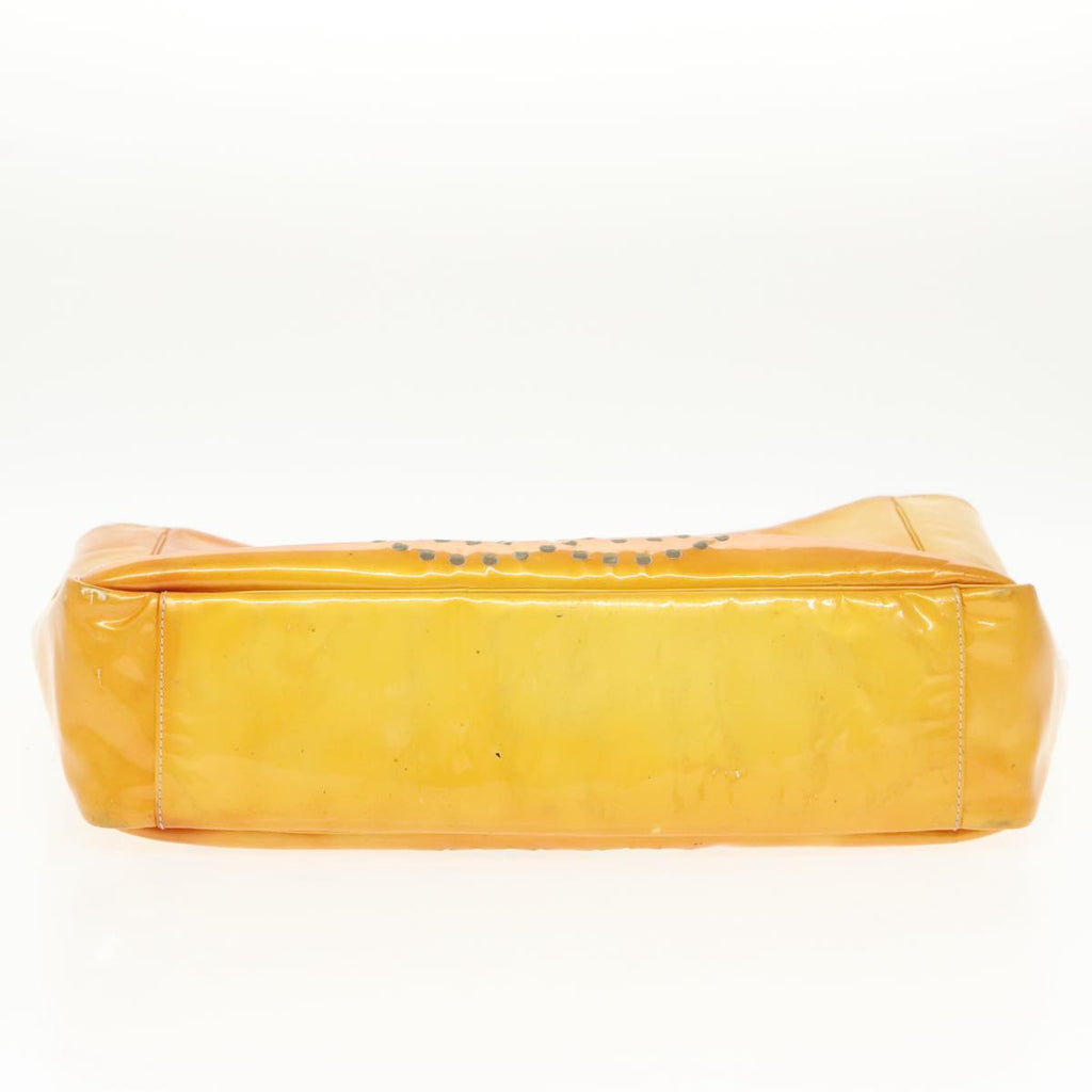 CHANEL COCO Mark Hand Bag Patent leather Yellow CC bs20180