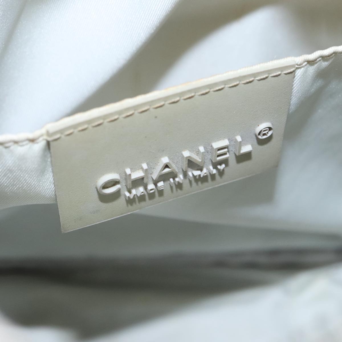 CHANEL Sports Shoulder Bag Nylon White CC bs20181