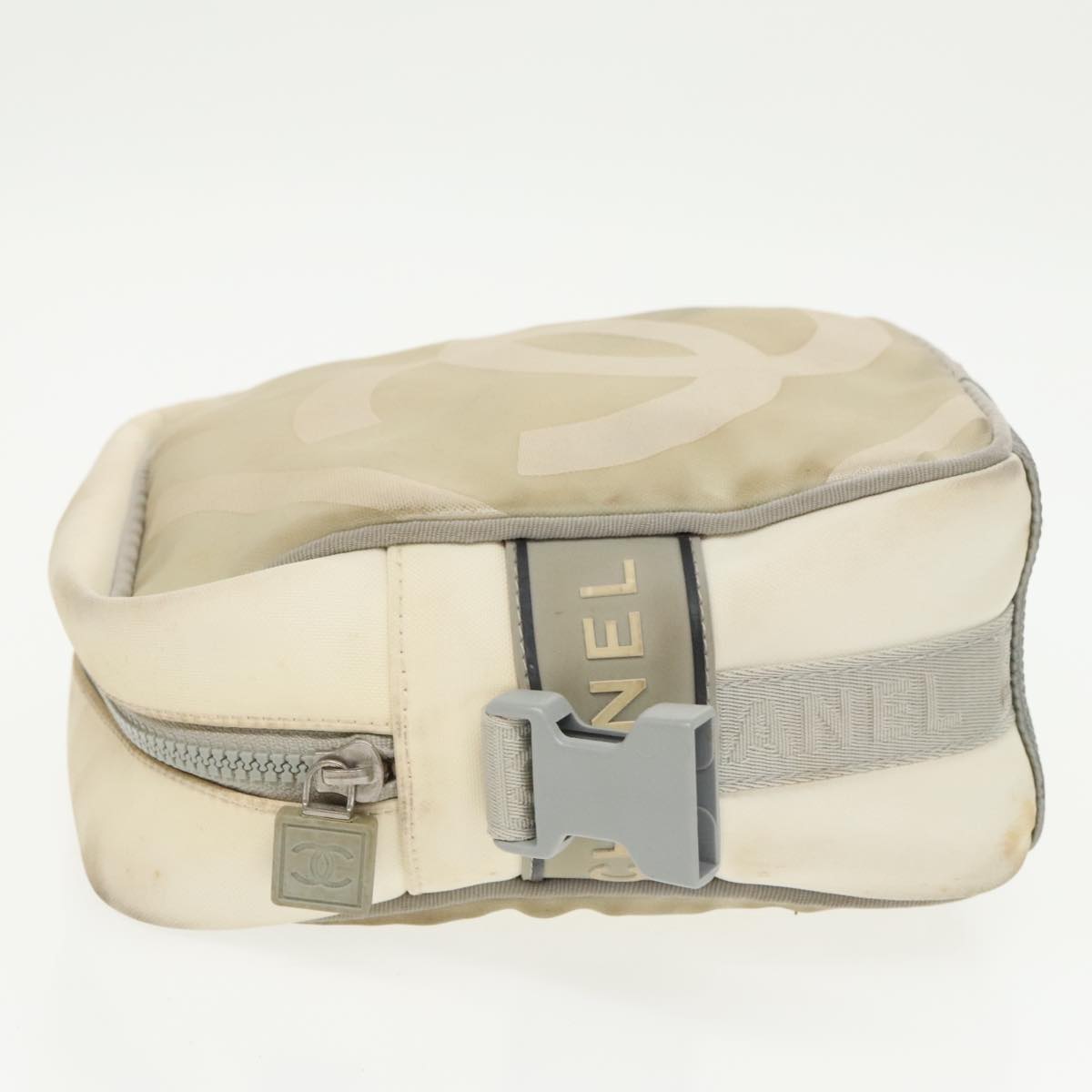 CHANEL Sports Shoulder Bag Nylon White CC bs20181