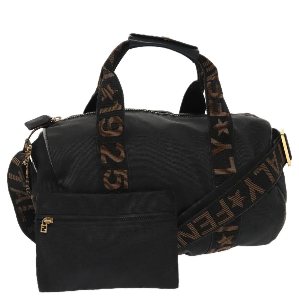 FENDI Mini Boston Bag Canvas Gold Black bs20190