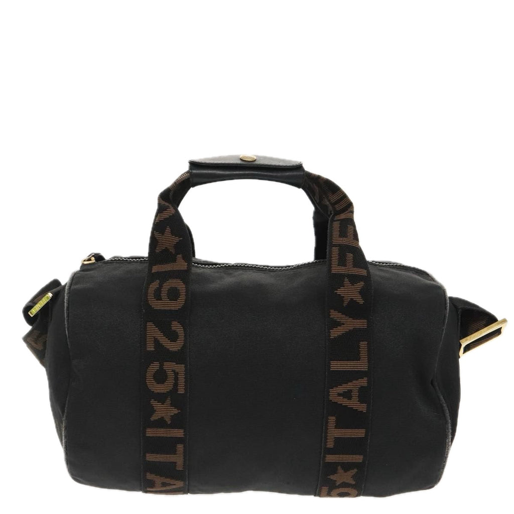 FENDI Mini Boston Bag Canvas Gold Black bs20190