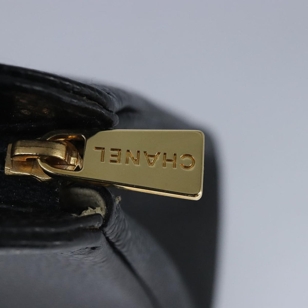 CHANEL COCO Mark Pouch Caviar Skin Black Gold CC bs20200