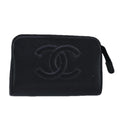 CHANEL COCO Mark Pouch Caviar Skin Black Gold CC bs20200