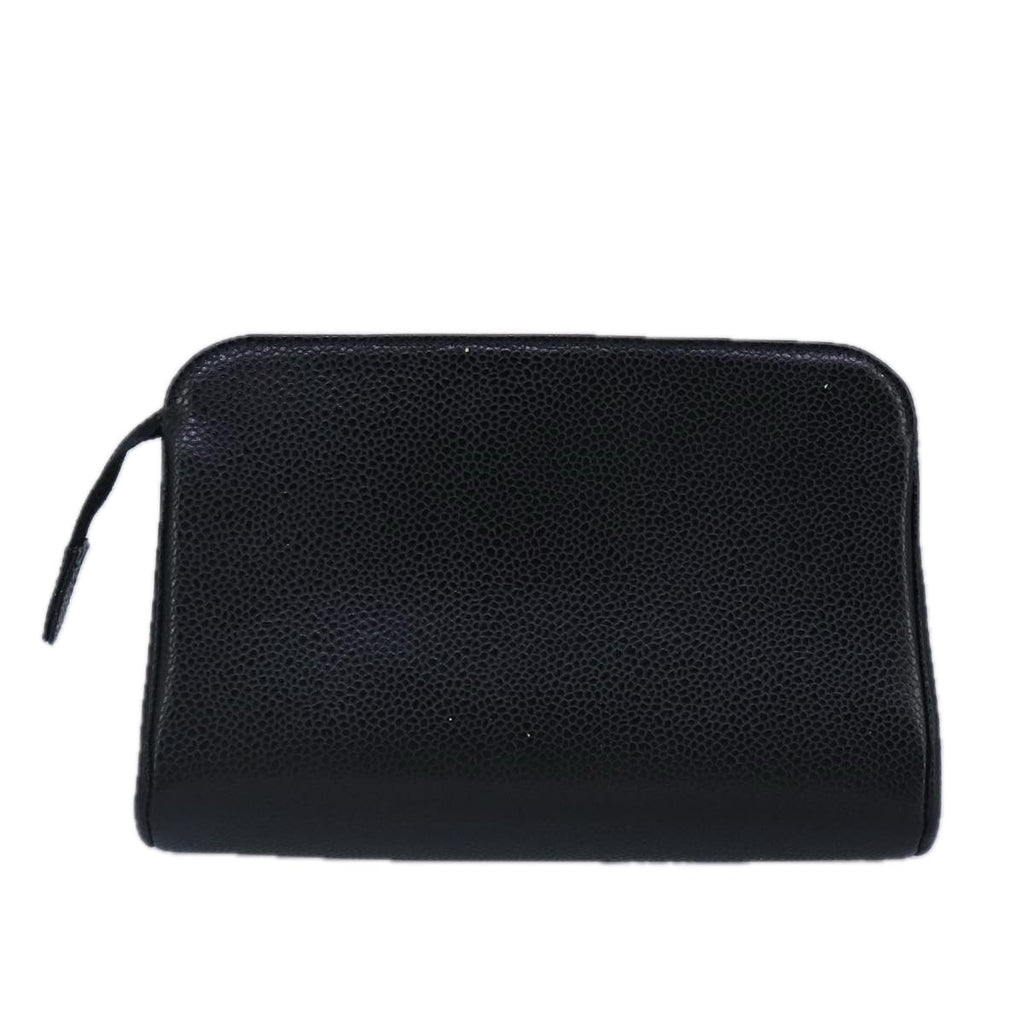 CHANEL COCO Mark Pouch Caviar Skin Black Gold CC bs20200