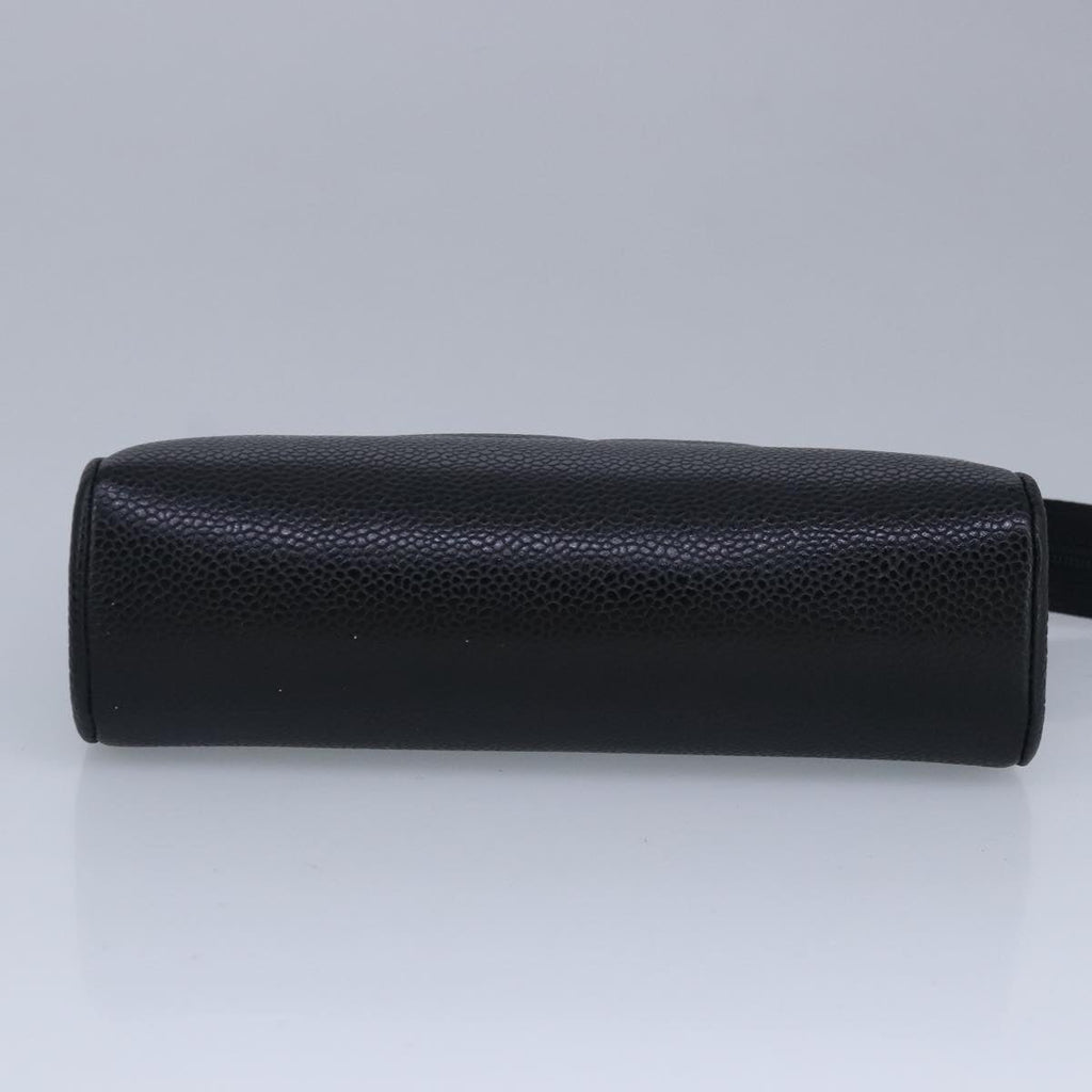 CHANEL COCO Mark Pouch Caviar Skin Black Gold CC bs20200