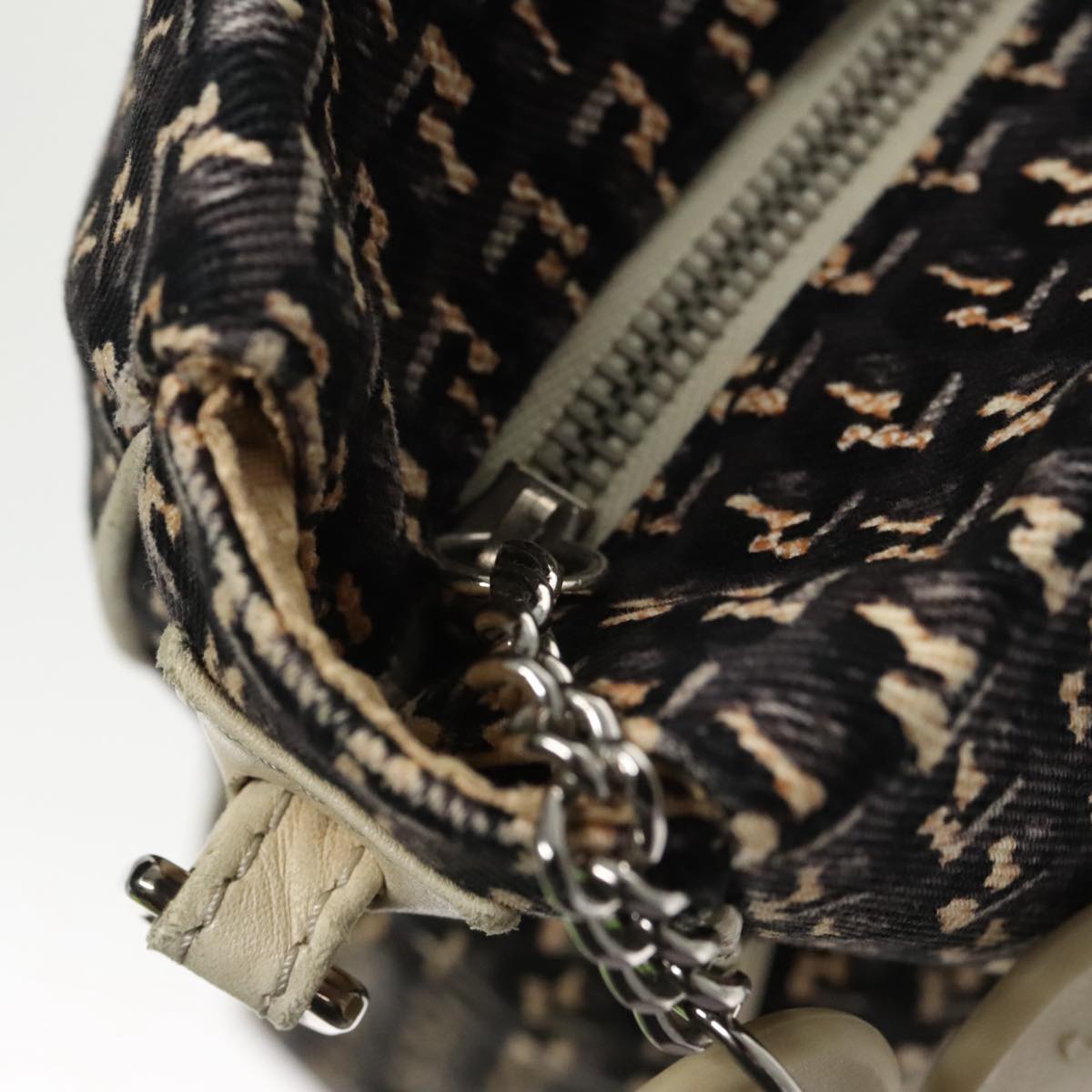 CHANEL Hand Bag Canvas 2way Black Silver CC bs20203