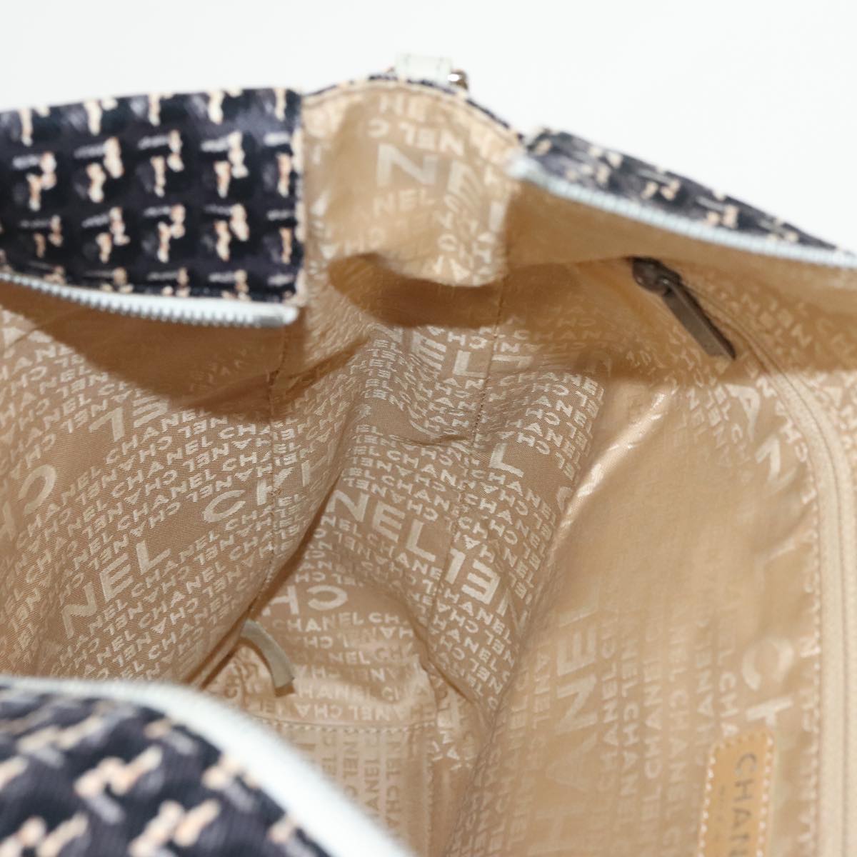 CHANEL Hand Bag Canvas 2way Black Silver CC bs20203