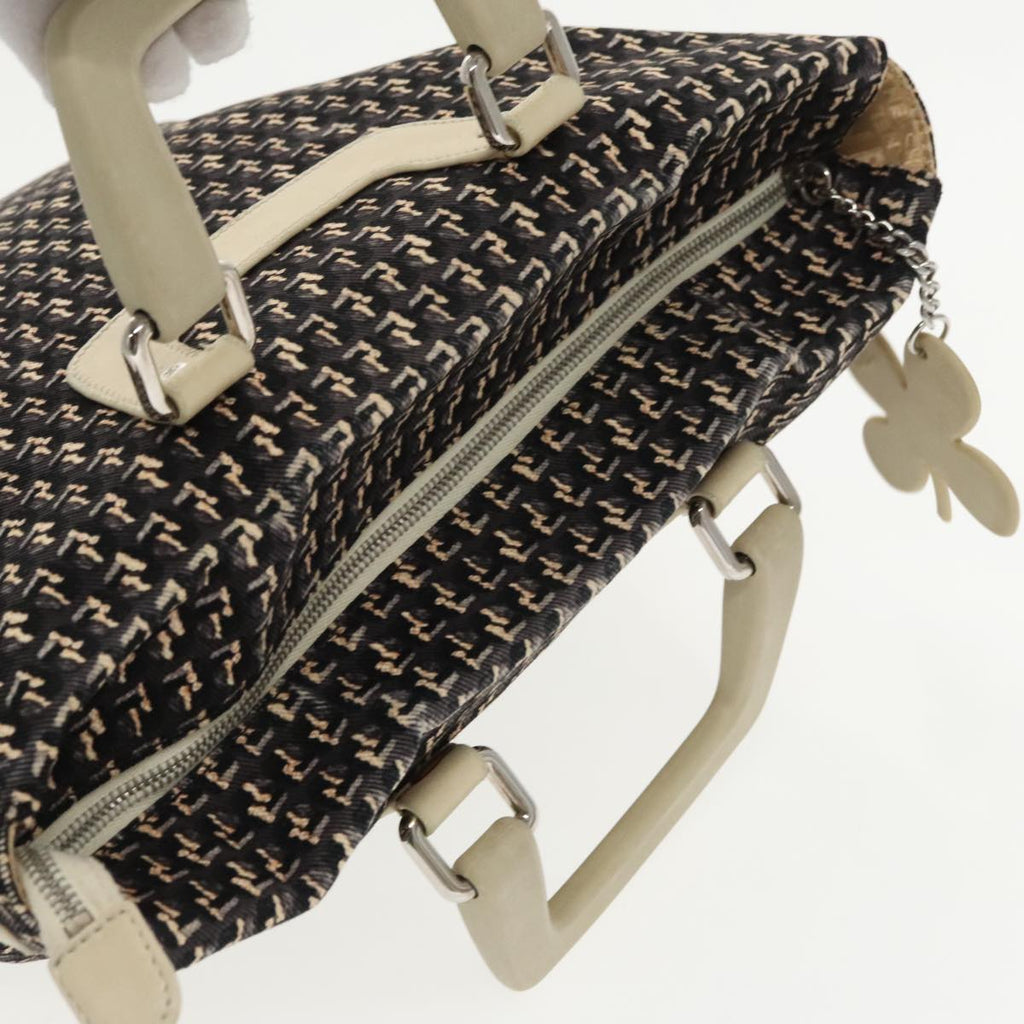 CHANEL Hand Bag Canvas 2way Black Silver CC bs20203