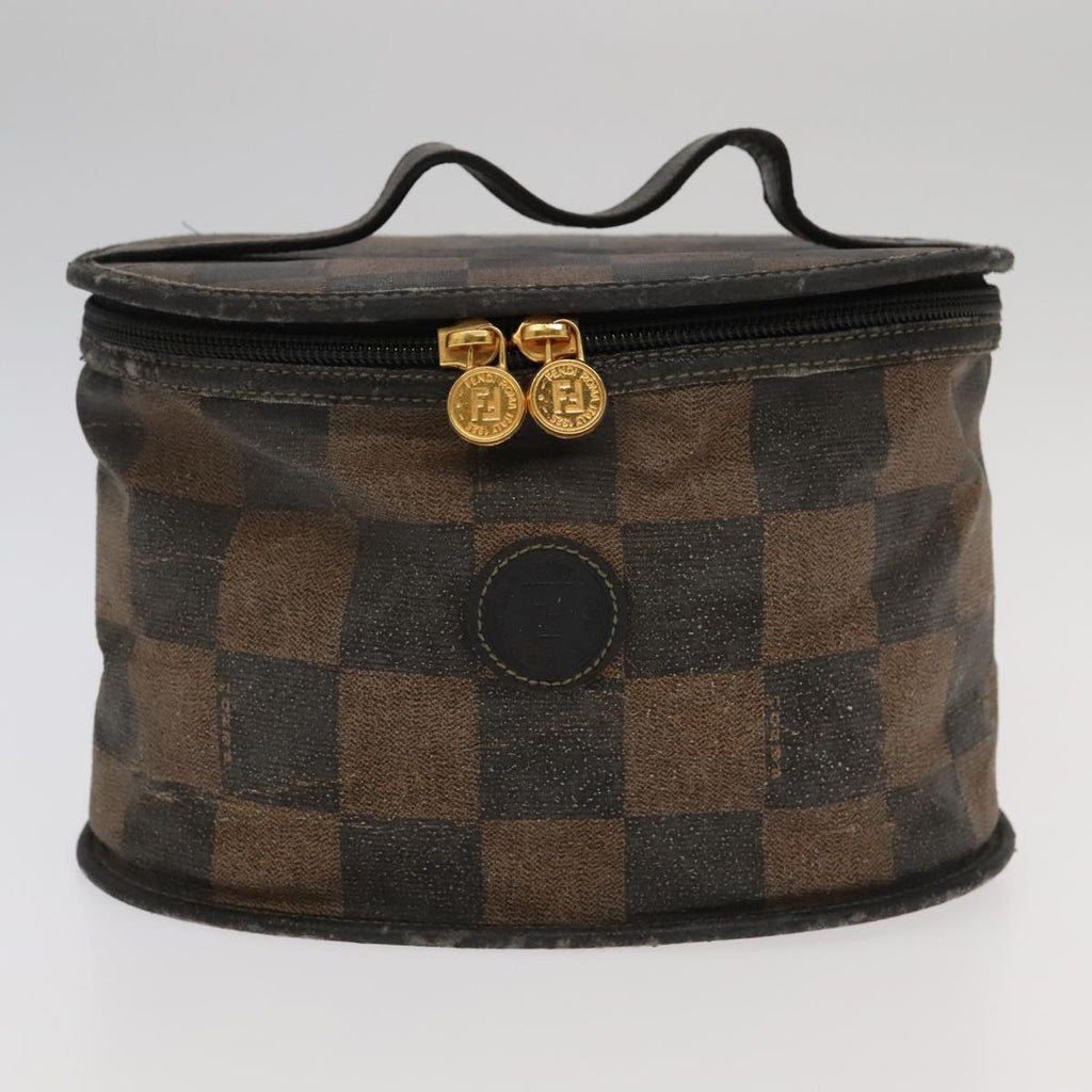 FENDI Pecan Canvas Vanity Cosmetic Pouch 2Set Black Brown bs20219
