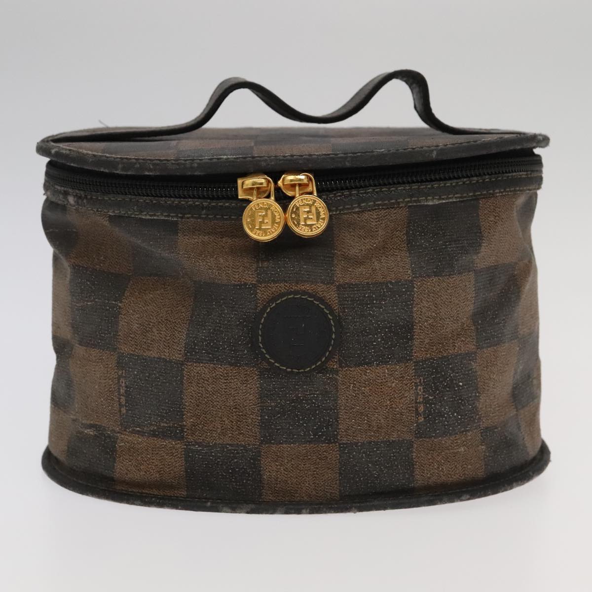 FENDI Pecan Canvas Vanity Cosmetic Pouch 2Set Black Brown bs20219