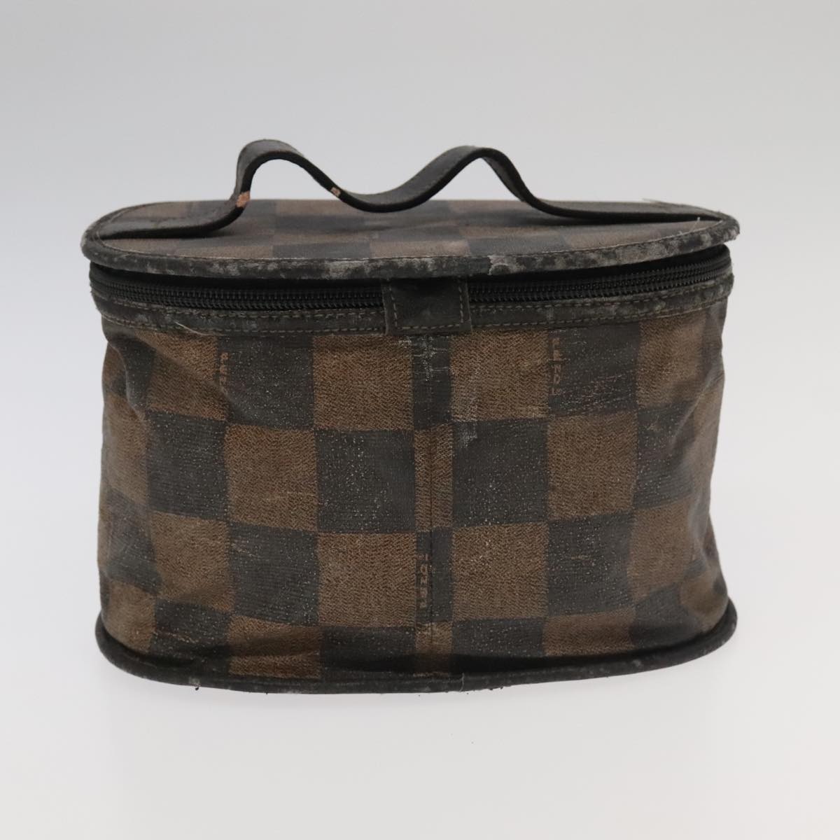 FENDI Pecan Canvas Vanity Cosmetic Pouch 2Set Black Brown bs20219