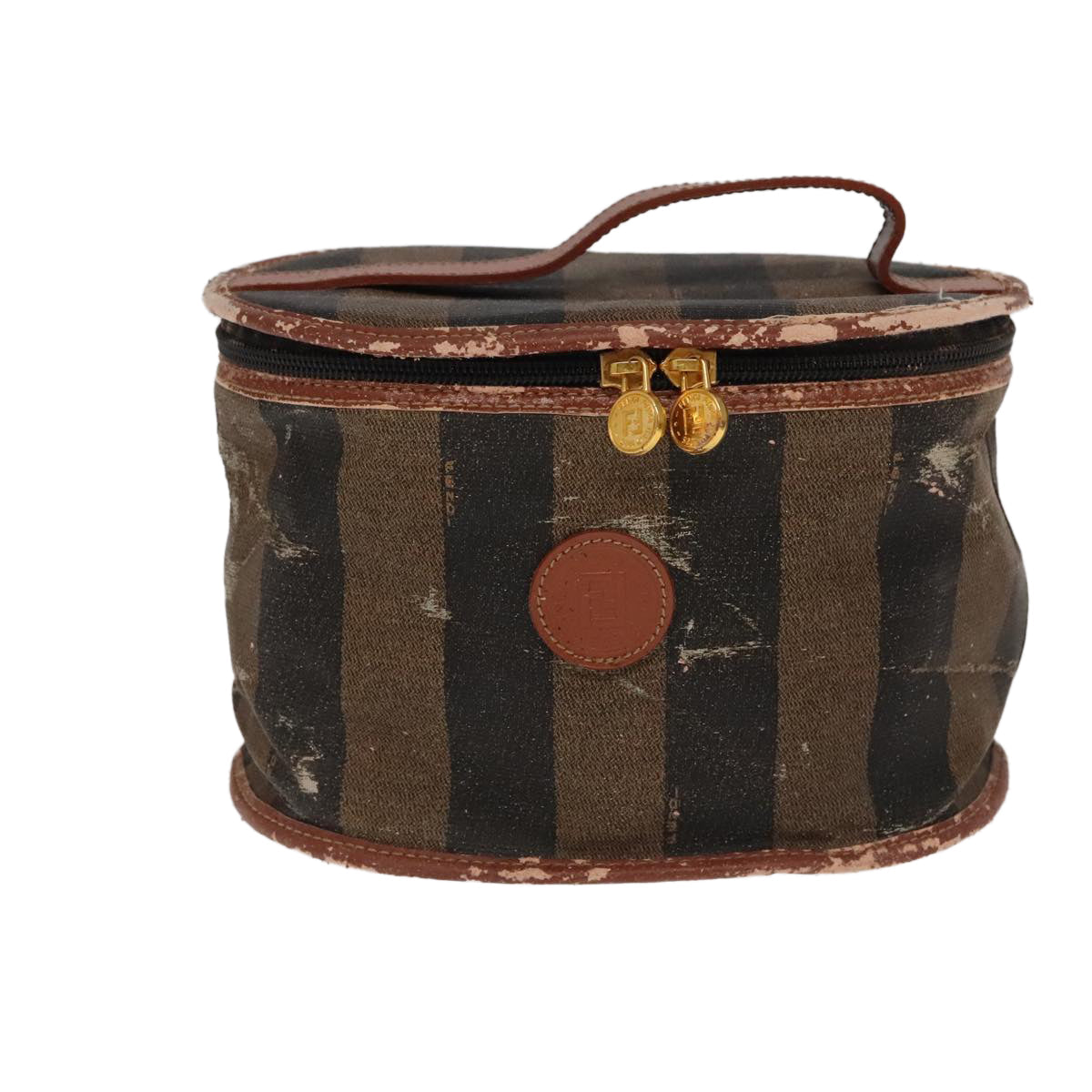FENDI Pecan Canvas Vanity Cosmetic Pouch 2Set Black Brown bs20219