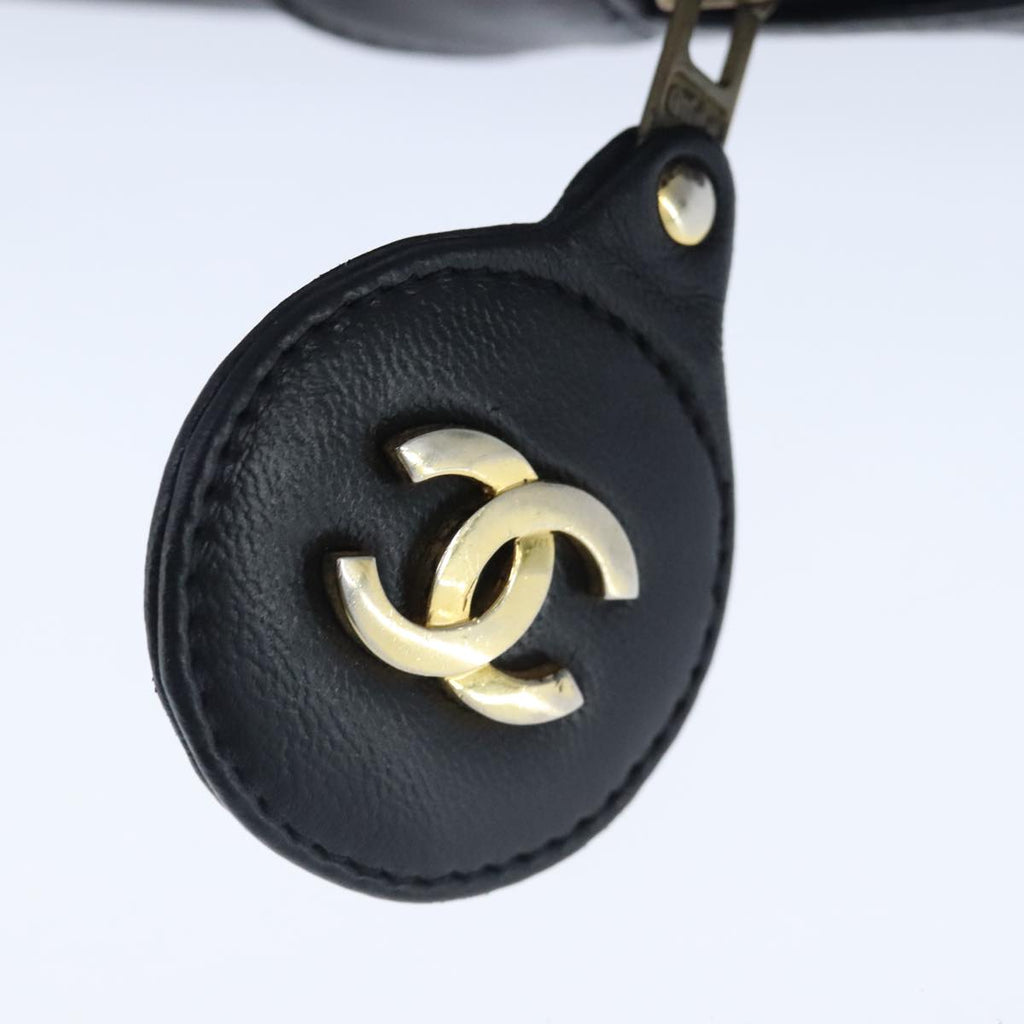 CHANEL Matelasse Chain Shoulder Bag Lamb Skin Black Gold CC bs20231