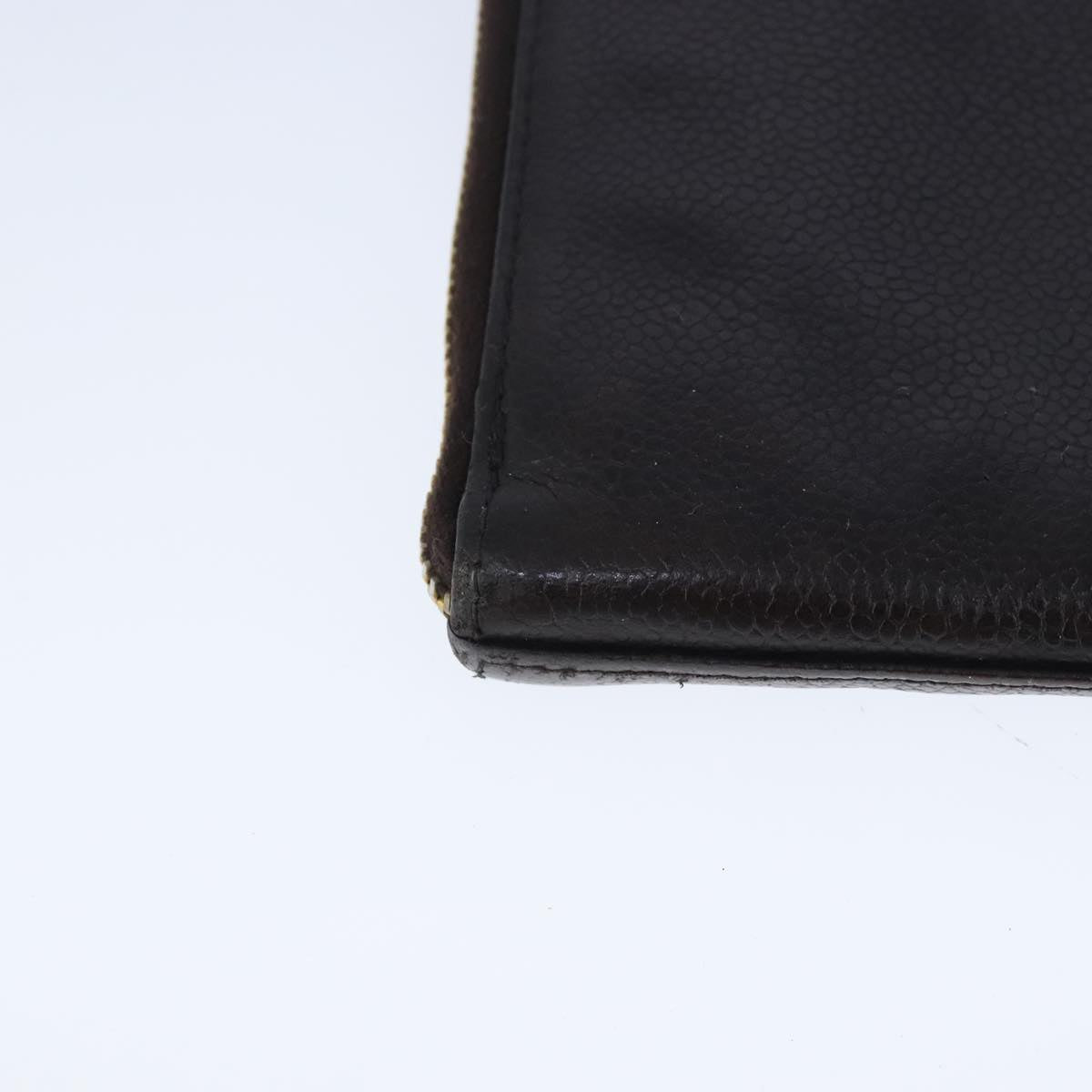 CHANEL Document Case Caviar Skin Brown CC bs20232