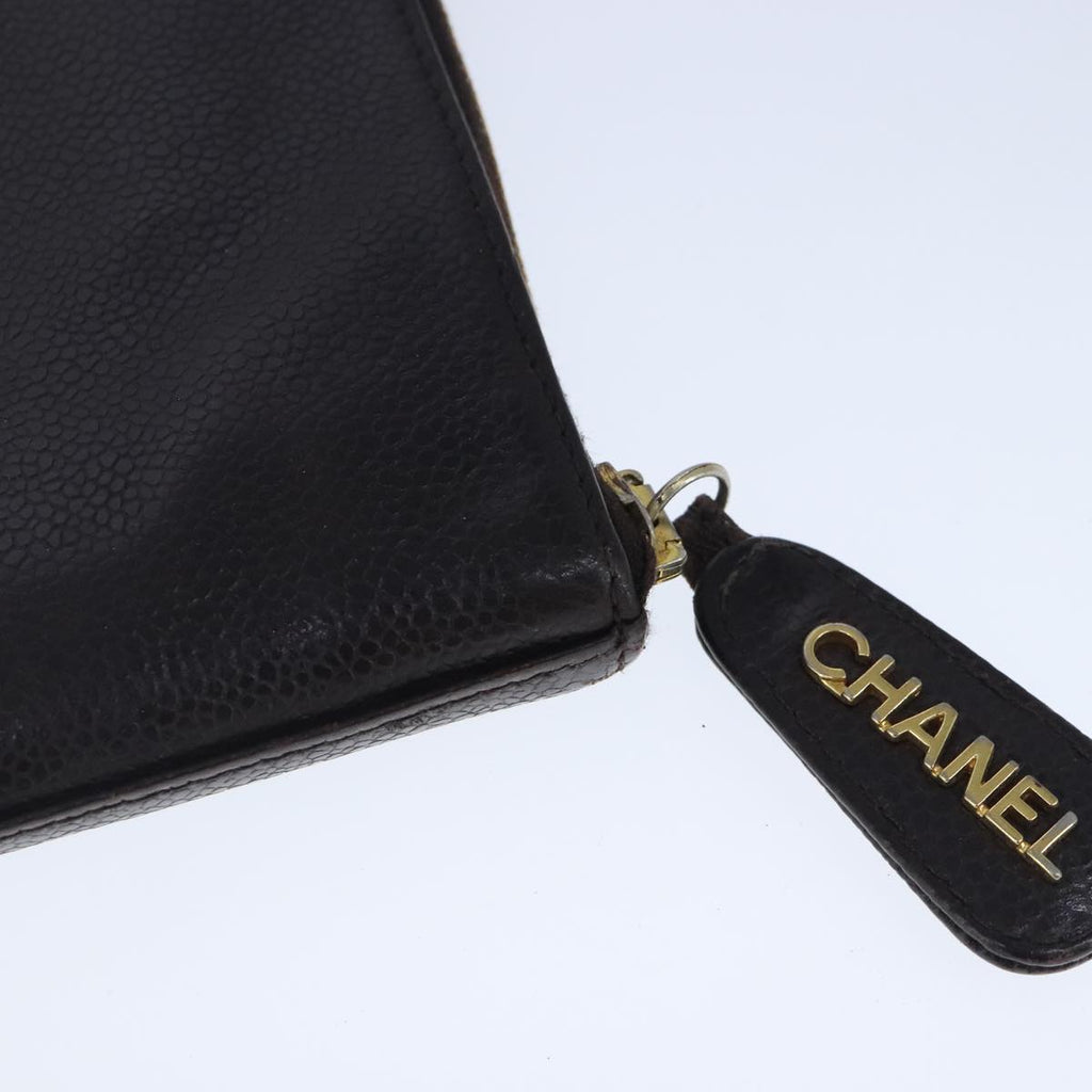 CHANEL Document Case Caviar Skin Brown CC bs20232