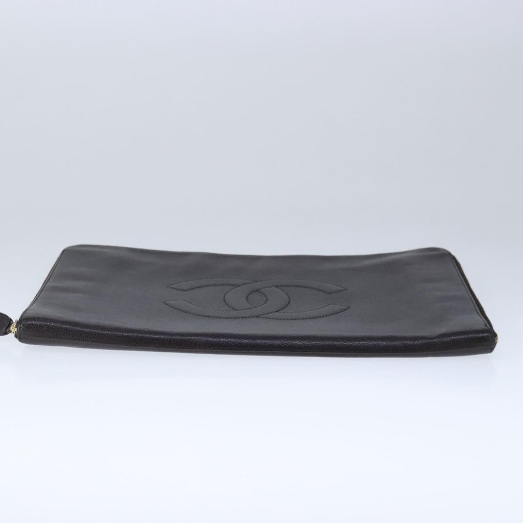 CHANEL Document Case Caviar Skin Brown CC bs20232