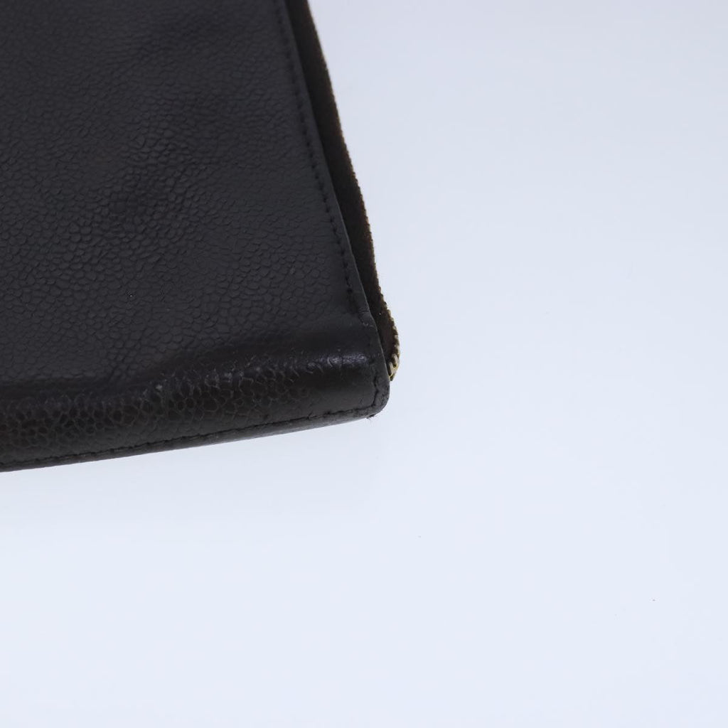 CHANEL Document Case Caviar Skin Brown CC bs20232