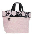 CHANEL High Summer Tote Bag Canvas Pink Silver CC bs20236