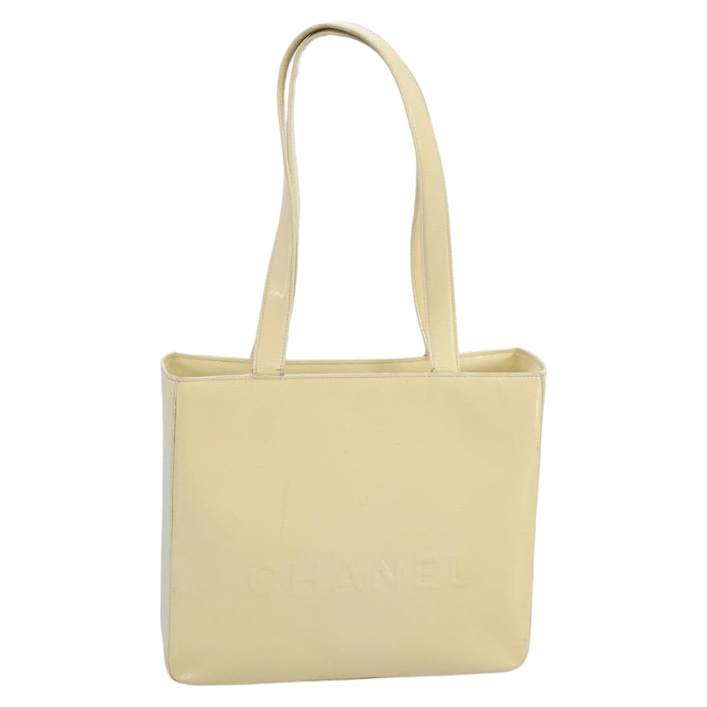 CHANEL Tote Bag Enamel White CC bs20237