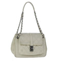 CHANEL Matelasse Chain Shoulder Bag Caviar Skin White CC bs20238
