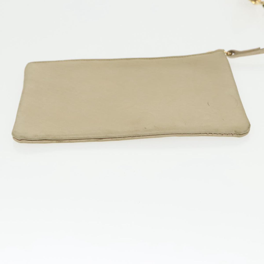 CHANEL Chain Shoulder Bag Lamb Skin Beige Gold CC bs20240