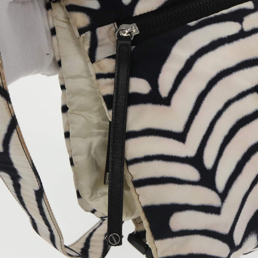 CHANEL Sports Shoulder Bag Nylon White Black Silver CC bs20241
