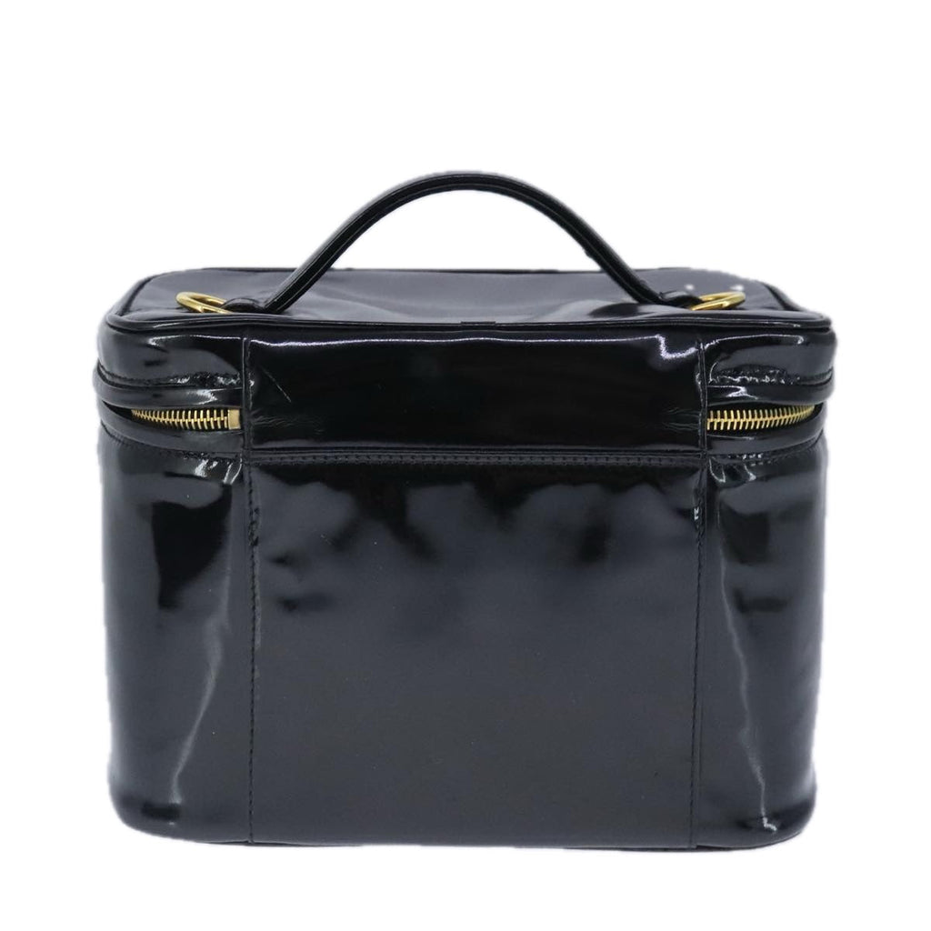 CHANEL Vanity Pouch Enamel Black Gold CC bs20242