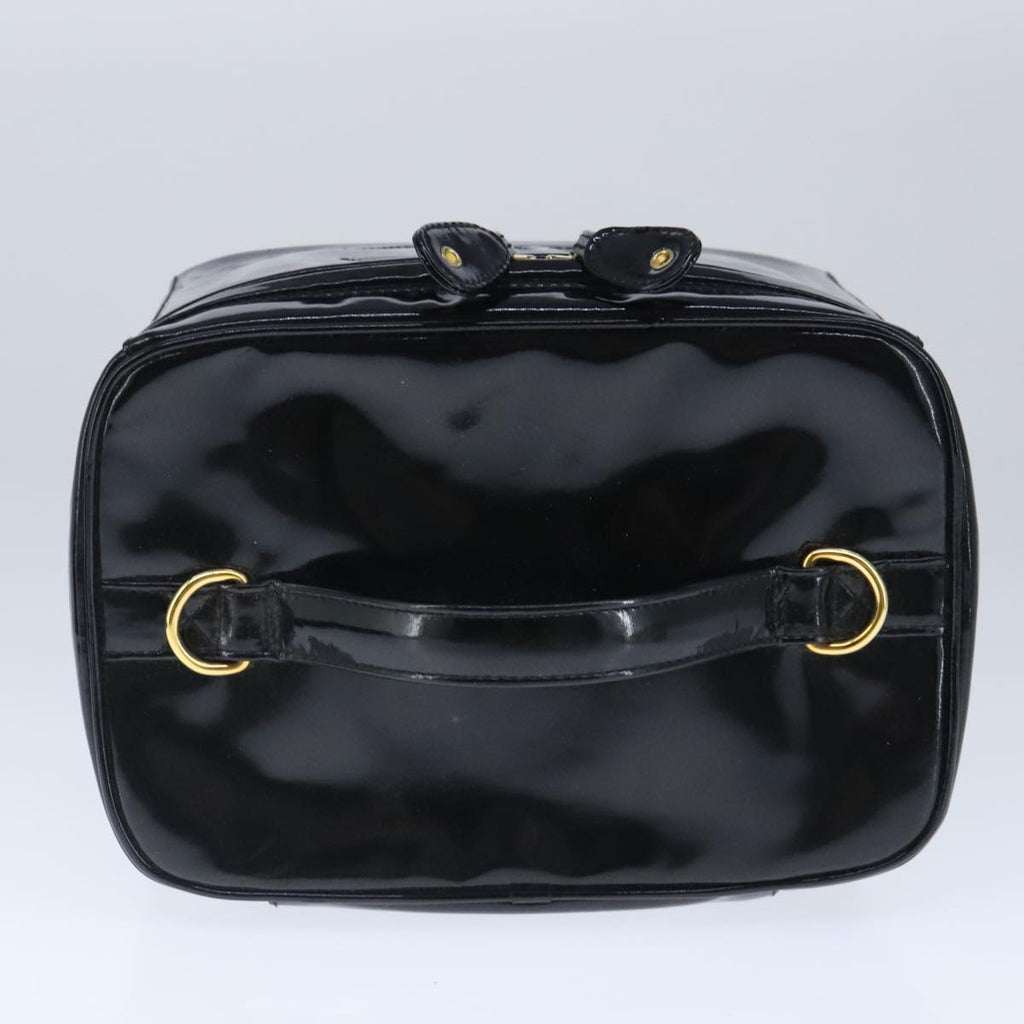 CHANEL Vanity Pouch Enamel Black Gold CC bs20242
