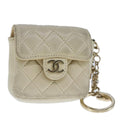 CHANEL Mini Mini Matelasse Charm Lamb Skin Beige CC bs20245